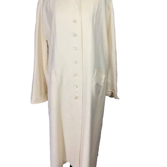 J.P. Allen Vintage 100% Wool Tweed Mid length Coat Beige Sz XL - Picture 1 of 8
